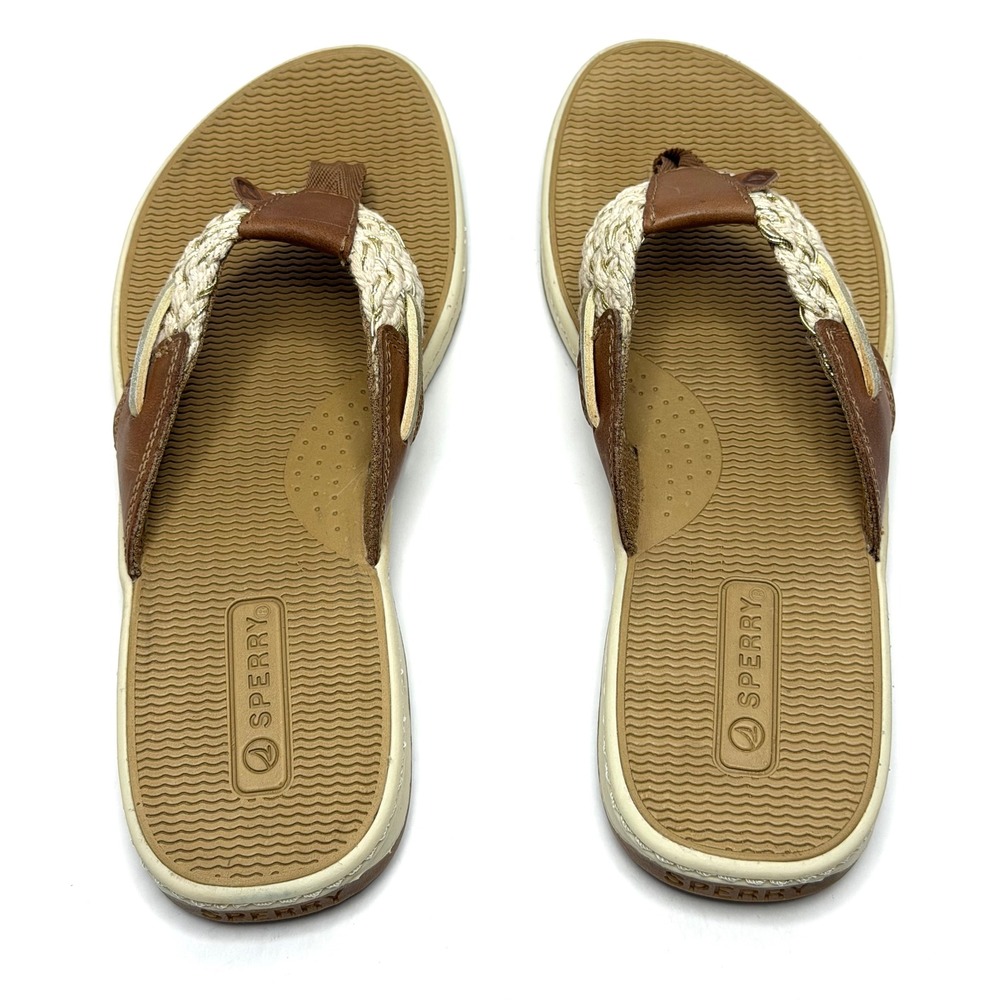 Sperry Women's Parrotfish Flip Flop Sandals Brown multi Sahara Size 6.5M NWT/BOX - Picture 6 of 10